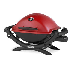 Red | Weber Baby Q 1200 Premium angled to show temperature control