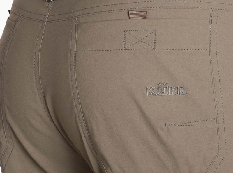 Khaki | Close up of seat stitching and rear pocket details. Burnt Orange Colour