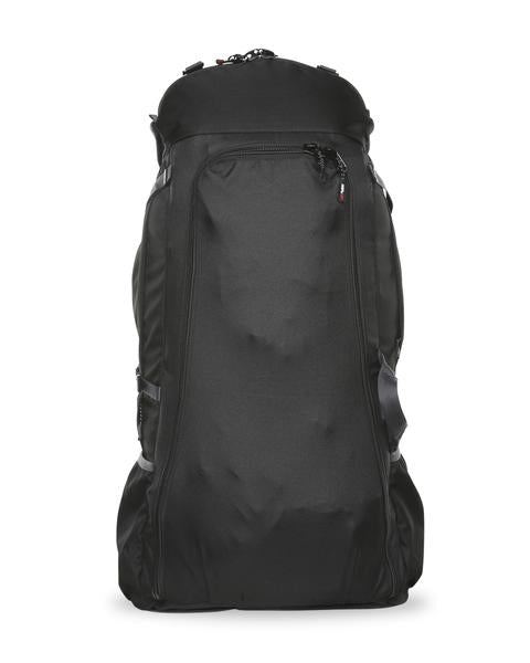 Titanium | Black Wolf Nomad 80 Hybrid Travel Pack. Zippered cover of Black Coloured bag