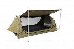 Green | Darche Dusk to Dawn 900 Swag. Side with awning out with poles ( poles not included)