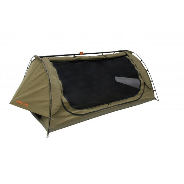 Side view with one door flap rolled up