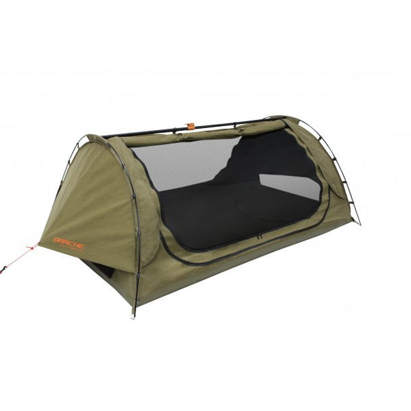 Green | Canvas Flaps rolled up mesh flaps zippered up on both sides