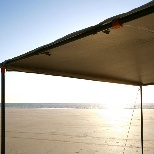 Awning set up on a beach