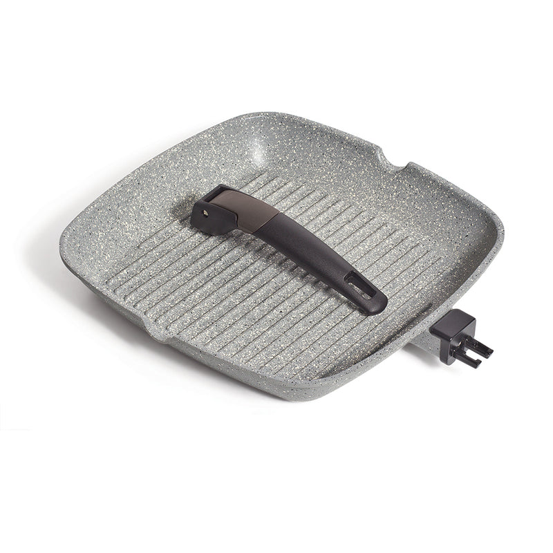 Pan with handle off and sitting in pan.
