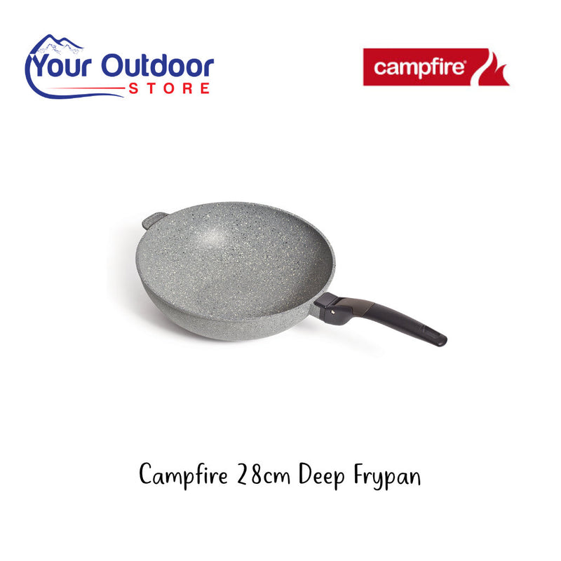 Campfire Compact Deep Frypan. Hero image with title and logos