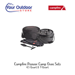 Campfire Camp Oven Set. Hero image with title and logos