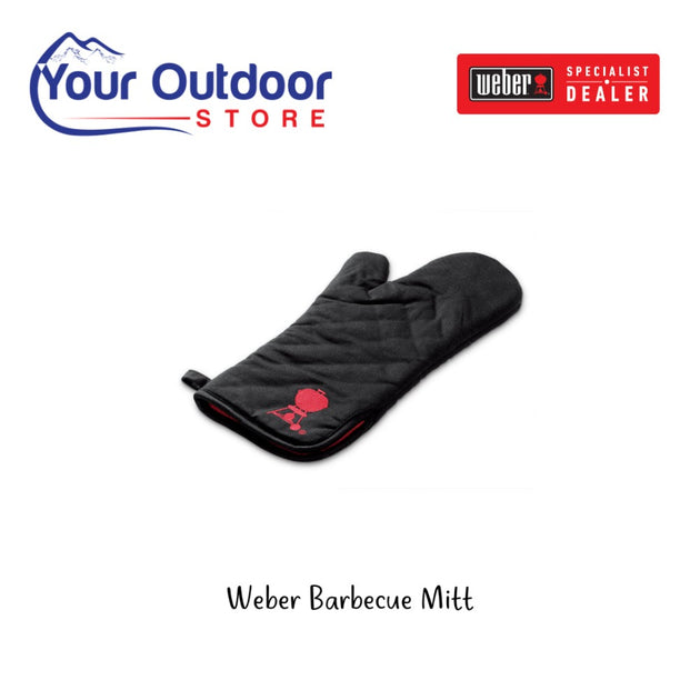 Gant Barbecue Weber Résistant à La Chaleur - Noir Avec Broderie Rouge, Taille Unique