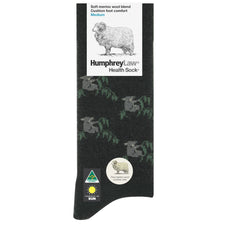 Charcoal Koala | HumphreyLaw Fine Merino Wool Cushion Sole Tourist Health Sock