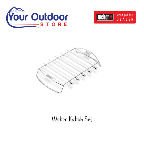 Weber Kabob Set. Hero image with title and logos