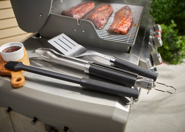 Stainless Steel | Tools on BBQ side table