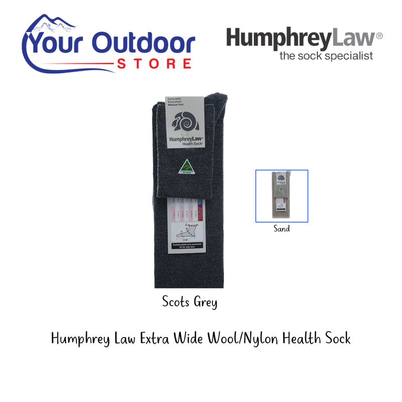 Scots Grey | HumphreyLaw Extra Wide Wool / Nylon Health Sock-Hero