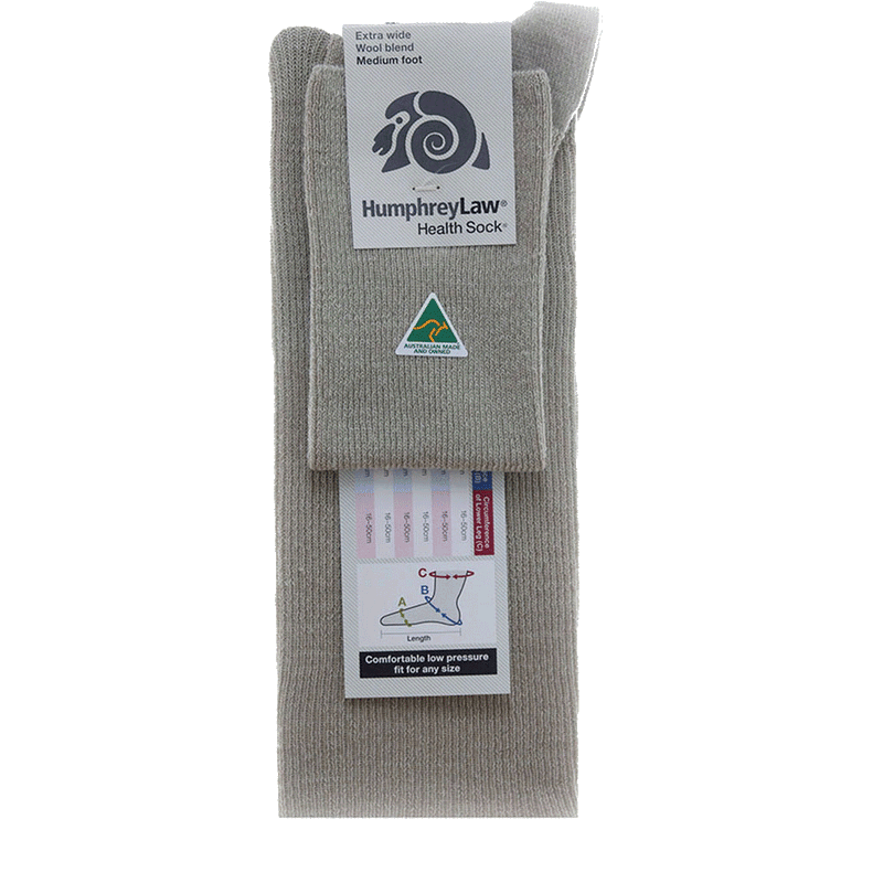Sand | HumphreyLaw Extra Wide Wool / Nylon Health Sock
