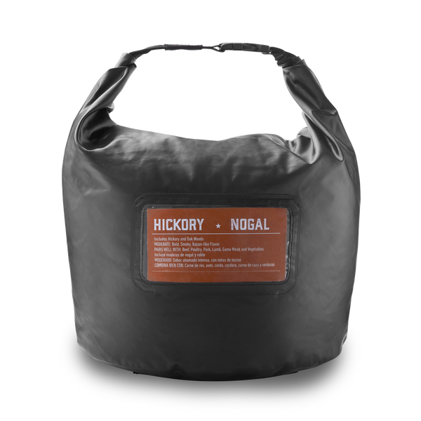 Weber SmokeFire Fuel Bag with label in clear pocket