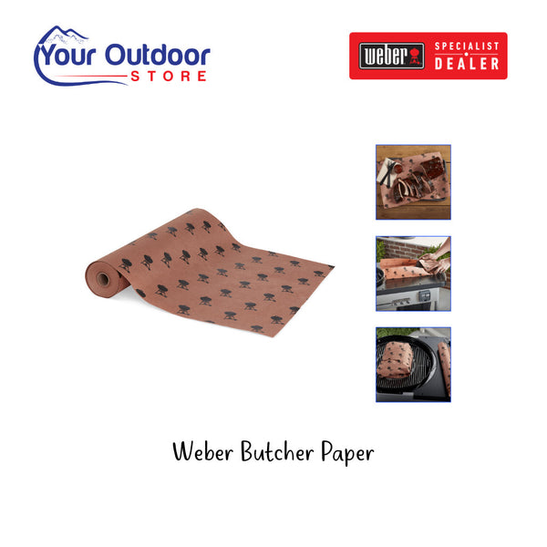 Weber Butcher Paper. Hero image with title and logos