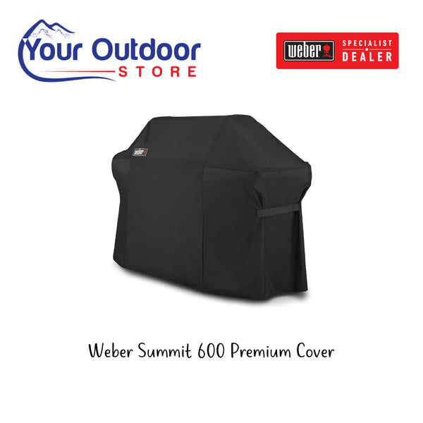Weber Summit 600 Premium Cover. Hero image with title and logos