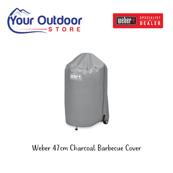 Weber 47cm Charcoal Barbecue Cover- hero image with logos