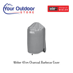 Weber 47cm Charcoal Barbecue Cover- hero image with logos