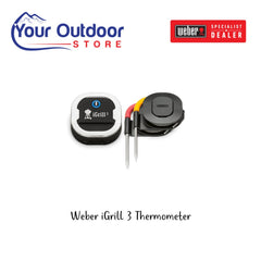 Weber iGrill 3 Thermometer. Hero image with logo and title