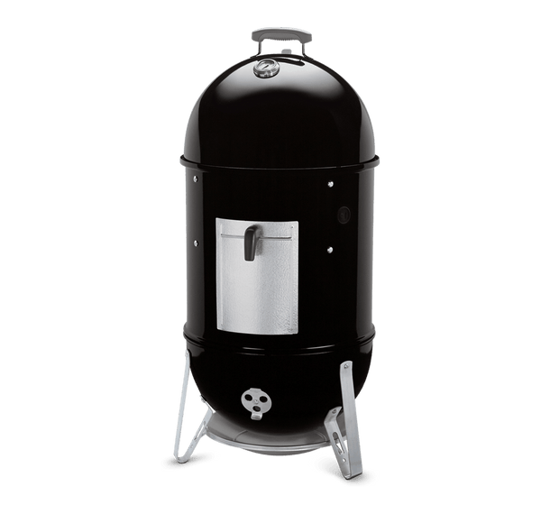 Black | Weber Smokey Mountain Cooker 47cm front view angled to the left