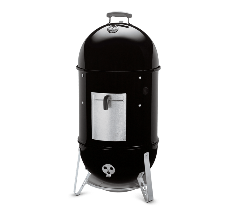 Black | Weber Smokey Mountain Cooker 47cm front view angled to the left