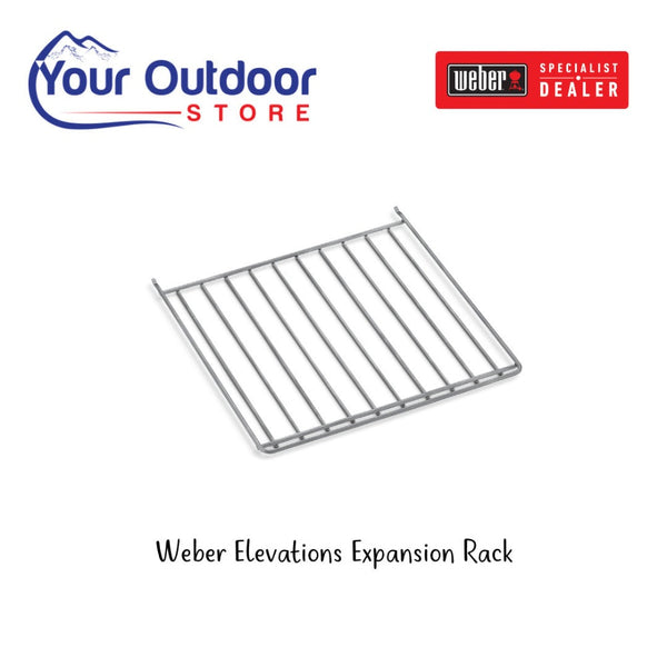 Weber Elevations Expansion Rack. Hero image with title and logos