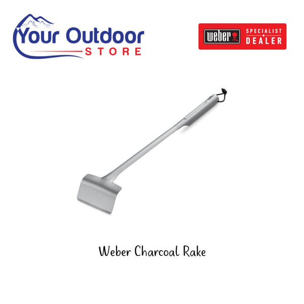 Stainless Steel | Weber Charcoal Rake. Hero image with logos and title