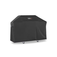 Weber BBQ Cover Angled View Showing Fastening Straps. 