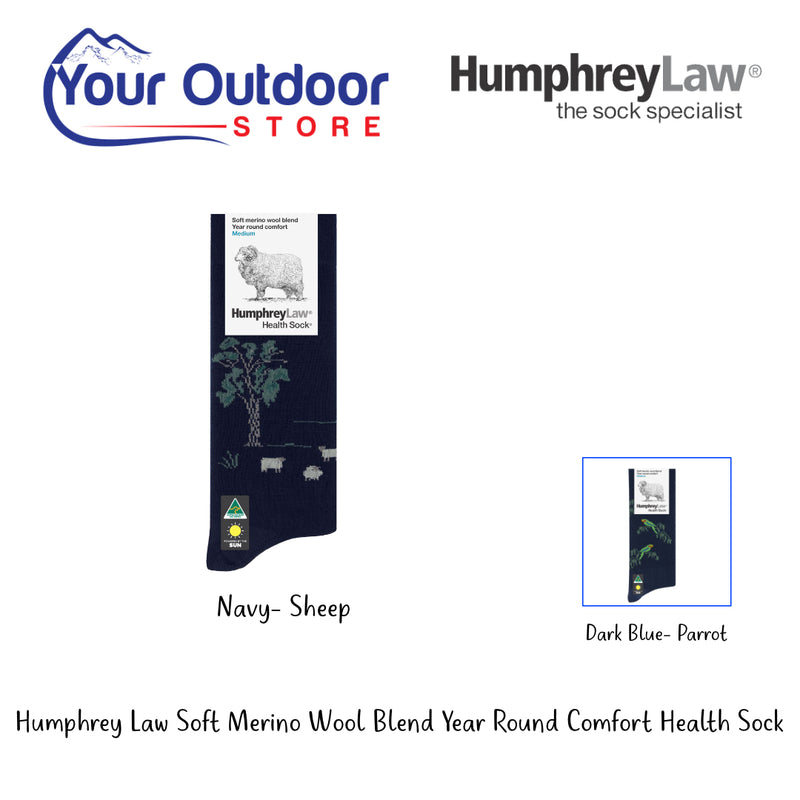 HumphreyLaw Soft Merino Wool Blend Year Round Comfort Health Sock