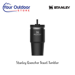 Black | Stanley The Quencher Travel Tumbler. Hero with Logos and Title