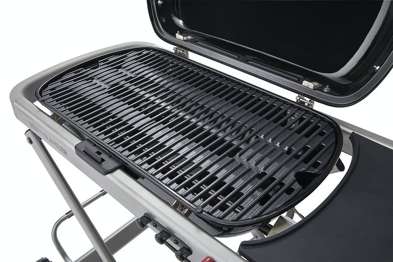 Black | Grill view with lid up.