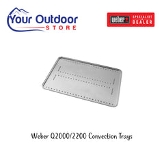 Silver | Weber Q 2000/2200 Convection Tray 10 Pack. Hero image with logos and title
