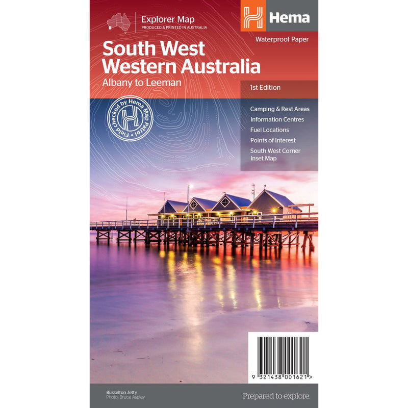 Hema South West Western Australia Waterproof Map 1st Edition. Front Cover