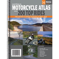Hema Australia Motorcycle Atlas with 200 Top Rides. Book Cover