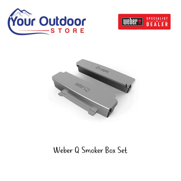 Weber Q Smoker Box Set. Hero image with title and logos