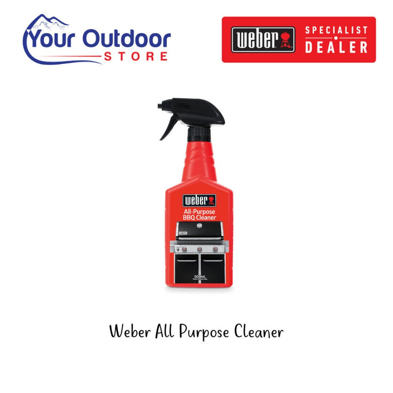 Red | Weber All Purpose Cleaner. Hero image with logos and title