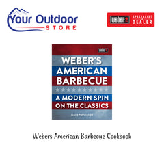 Webers American Barbecue Cookbook. Hero image with title and logos