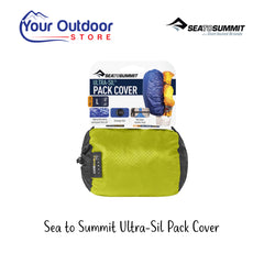 Sea To Summit Ultra-Sil Pack Cover. Hero Image showing Logos and Title.
