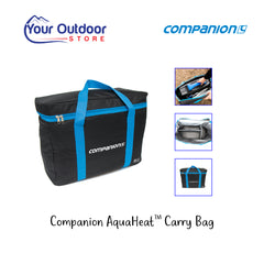 Companion Aquaheat Carry Bag. Hero image with title and logos
