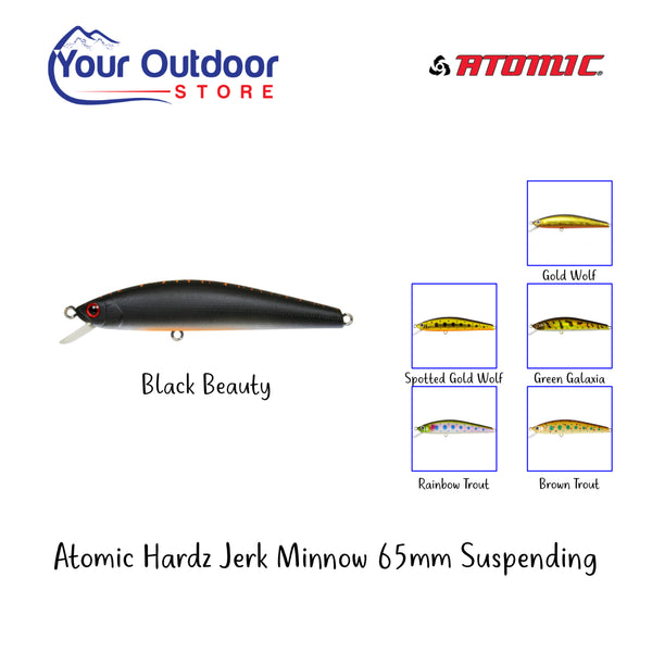 Black Beauty | Atomic Hardz Jerk Minnow 65 Suspending. Hero