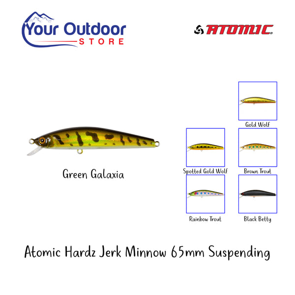 Green Galaxia | Atomic Hardz Jerk Minnow 65 Suspending. Hero