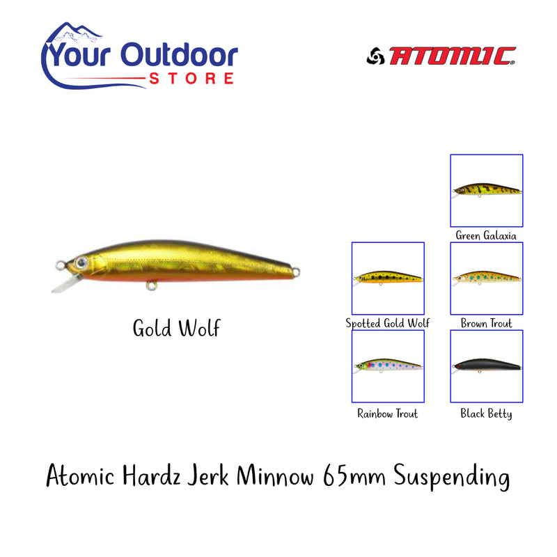 Gold Wolf | Atomic Hardz Jerk Minnow 65 Suspending. Hero