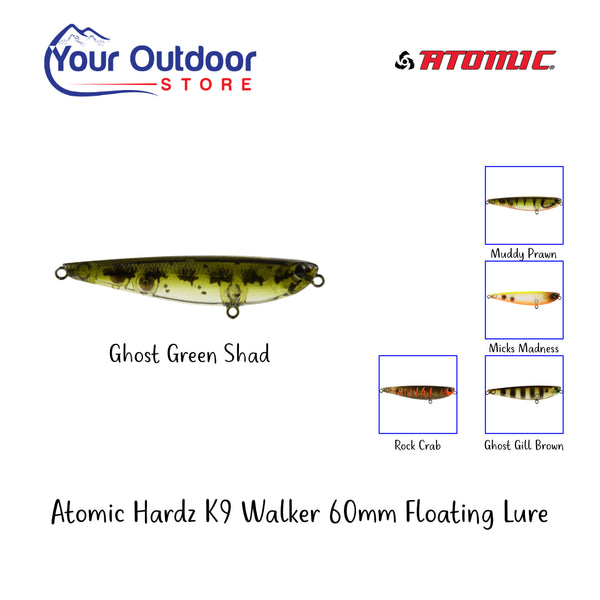 Ghost Green Shad | Atomic Hardz K9 Walker 60 Floating Lure. Hero