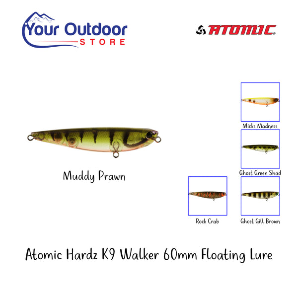 Muddy Prawn | Atomic Hardz K9 Walker 60 Floating Lure. Hero