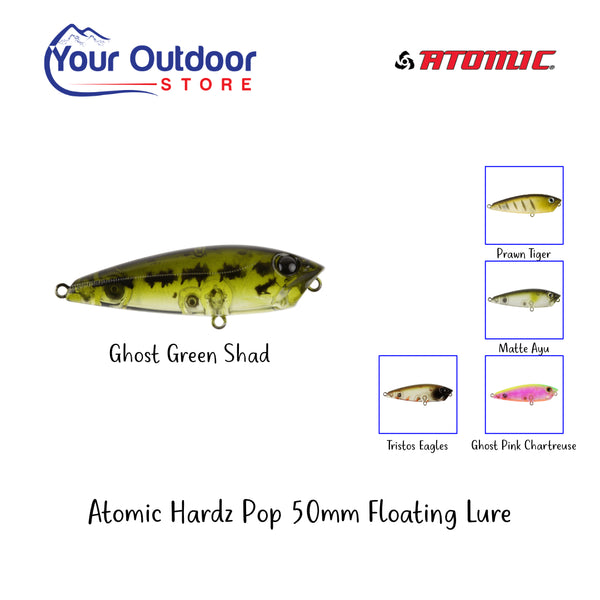 Ghost Green Shad | Atomic Hardz Pop 50 Floating Lure. Hero