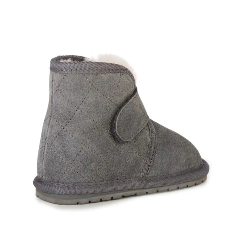 Charcoal/Anthracite | Angled side view of slipper from heel