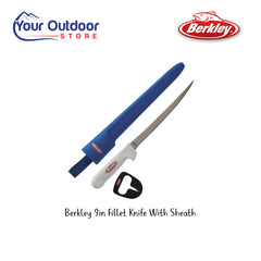 Berkely Precision Fillet Knife with Sheath. Hero image with title and logos