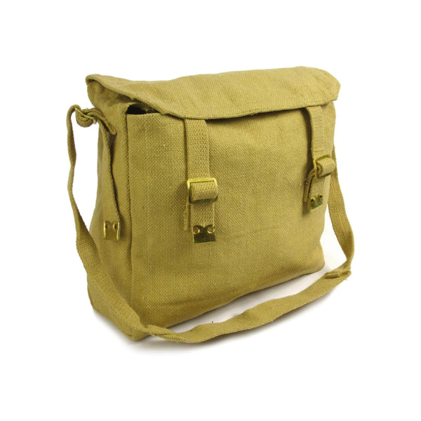 Haversack Front View Showing Shoulder Strap and Closure Tabs. 