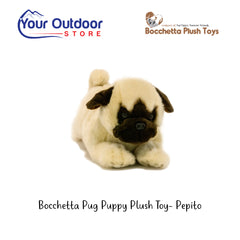 Pug | Bocchetta Pug Puppy Plush Toy- Pepito. Hero image with title and logo