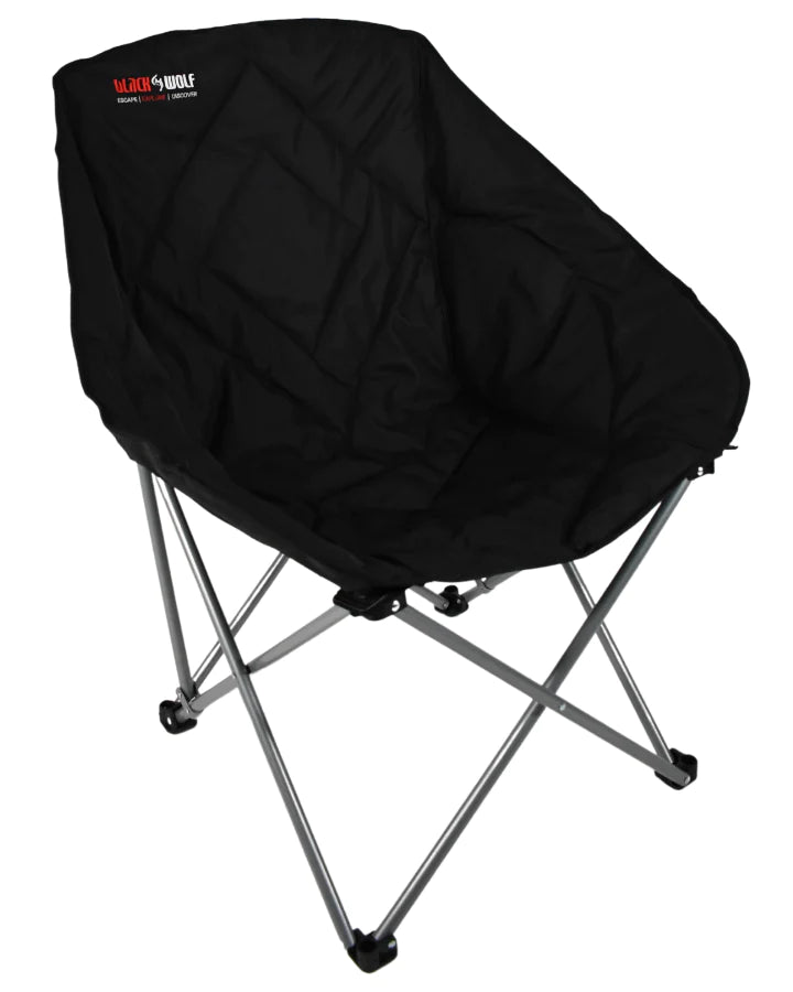 Jet Black | Chair set up side angle front view showing frame and seat