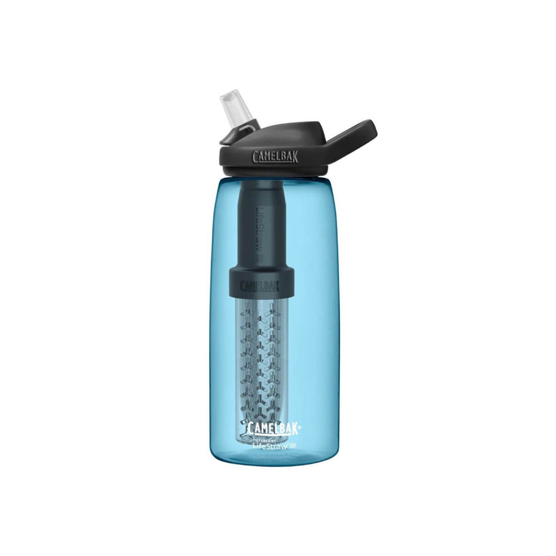 True Blue | Front View Showing Bottle, Inner Filter, Handle and Straw. 